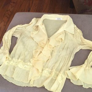 Jaipur yellow crepe blouse